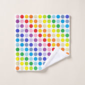 Breitere Spektrum-Regenbogen-Tupfen Badhandtuch Set (Waschlappen)