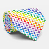 Breitere Spektrum-Regenbogen-Tupfen Krawatte (Gerollt)
