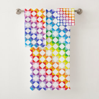 Breitere Spektrum-Regenbogen-Weiß-Diamanten Badhandtuch Set