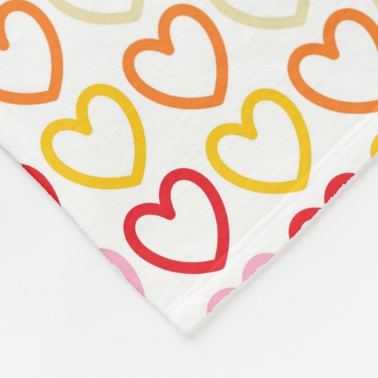 Breiterer Spektrum-Regenbogen umrissene Herzen Fleecedecke (Ecke)