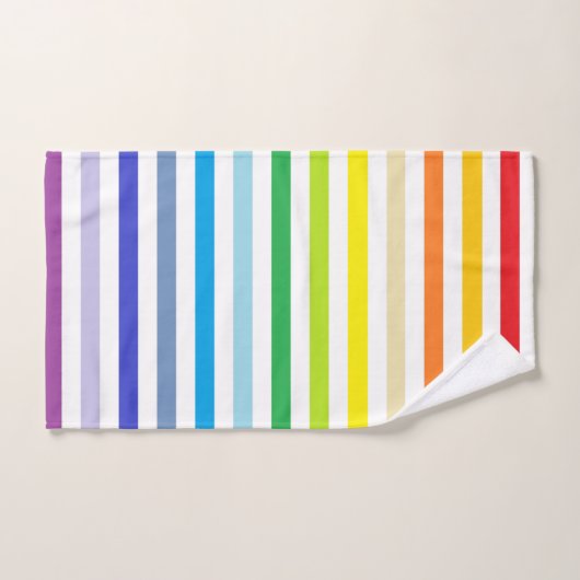 Breiterer Spektrum-Regenbogen und weiße Streifen Badhandtuch Set (Handtuch)