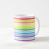 Breiterer Spektrum-Regenbogen und weiße Streifen Kaffeetasse (VorderseiteRechts)