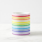 Breiterer Spektrum-Regenbogen und weiße Streifen Kaffeetasse (Mittel)