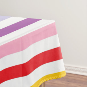 Breiterer Spektrum-Regenbogen und weiße Streifen Tischdecke