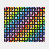 Breiteres Spektrum-Regenbogen-Herz-Schwarzes Fleecedecke (Vorderseite (Horizontal))