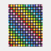 Breiteres Spektrum-Regenbogen-Tupfen-Schwarzes Fleecedecke (Vorderseite)