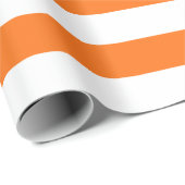 breites Halloween-Orange- und Weiß-Streifen-Muster Geschenkpapier (Rolleneckpunkt)
