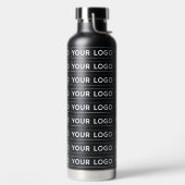 Breites Logo-Muster Schwarz Trinkflasche (links)
