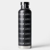 Breites Logo-Wiederholungsmuster Schwarz Trinkflasche (links)