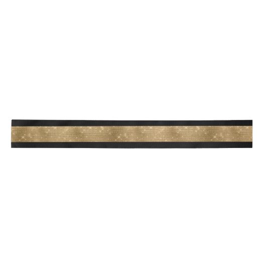 Breites Schwarz-Gold-Band Satinband (Vorderseite)