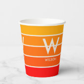 Breites Sonnenaufgang Strickmonogramm Persönliches Pappbecher (Rückseite)