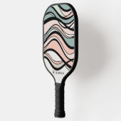 Breites tans geometrisches Monogramm Carbon Fibre Pickleball Schläger (Links)