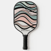 Breites tans geometrisches Monogramm Carbon Fibre Pickleball Schläger (Rückseite)