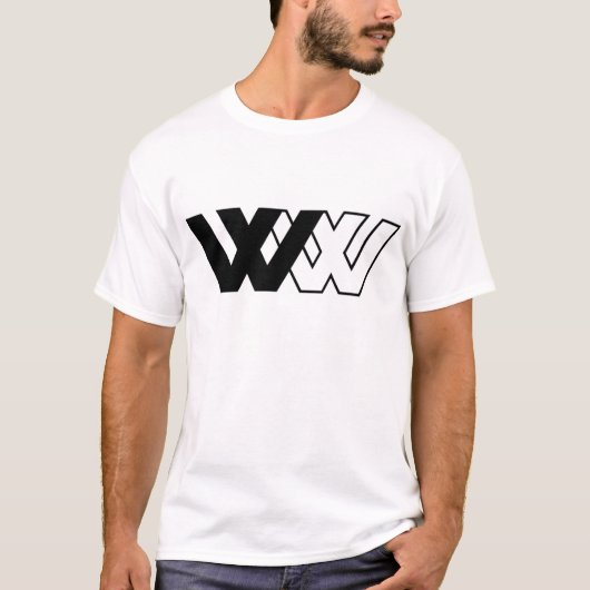 Breites Weiß T-Shirt (Vorderseite)