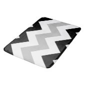 Breites Zickzack-Muster-Schwarzes, Grau u. Weiß Badematte (Schrägansicht)