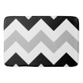 Breites Zickzack-Muster-Schwarzes, Grau u. Weiß Badematte (Vorderseite)