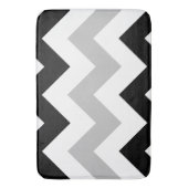 Breites Zickzack-Muster-Schwarzes, Grau u. Weiß Badematte (Vorderseite Vertikal)
