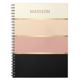 Breitgestreifte Blush Monogram Girl Notizblock