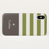 Breitgrüne horizontale Streifen Brauner Name Daisy Case-Mate iPhone Hülle (Rückseite (Horizontal))