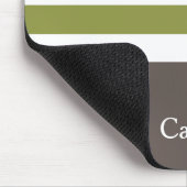 Breitgrüne horizontale Streifen Brauner Name Daisy Mousepad (Ecke)