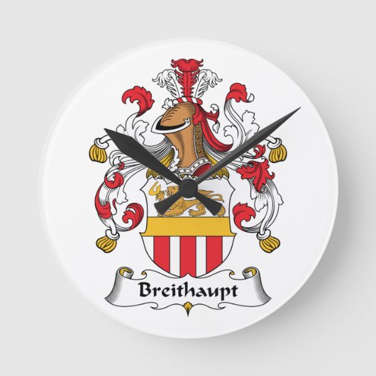 Breithaupt Familienwappen Runde Wanduhr (Vorderseite)