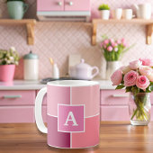 Breitrosa Feminine Streifen Monogramm Kaffeemaschi Kaffeetasse