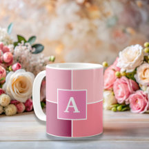 Breitrosa Feminine Streifen Monogramm Kaffeemaschi