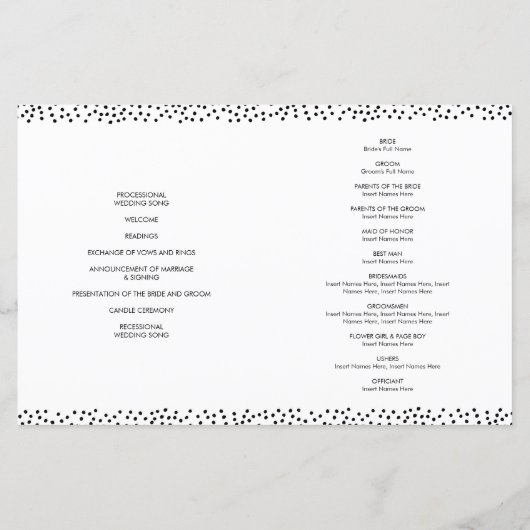 BREITZEREMONY niedliche, schwarze Konfetti-Flecken (Rückseite)