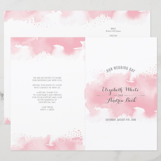 BREITZEREMONY Stilvolles Aquarellrot Rosa (Vorne/Hinten)