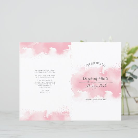 BREITZEREMONY Stilvolles Aquarellrot Rosa (Stehend Vorderseite)