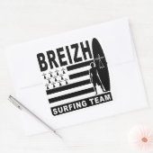 Breizh surfing quadratischer aufkleber (Umschlag)