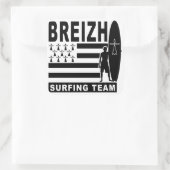 Breizh surfing quadratischer aufkleber (Tasche)