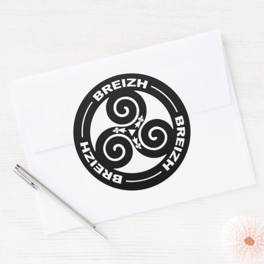 Breizh Triskel Runder Aufkleber (Umschlag)