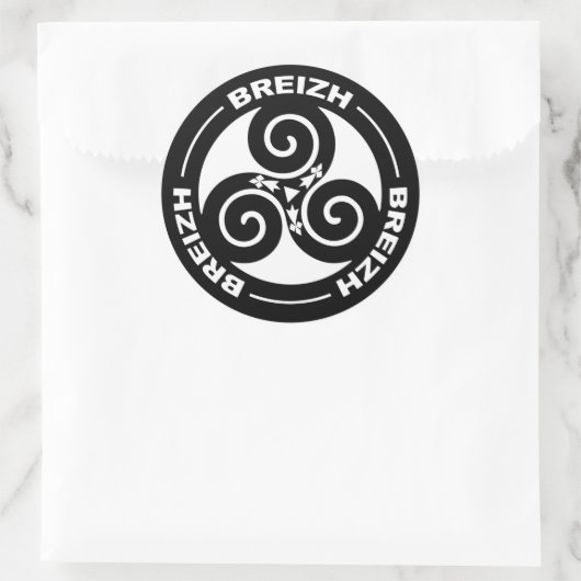 Breizh Triskel Runder Aufkleber (Tasche)