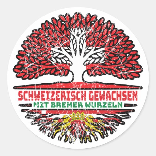 Bremen Bremer Schweiz Baum Wurzel Schweiz Runder Aufkleber (Vorderseite)