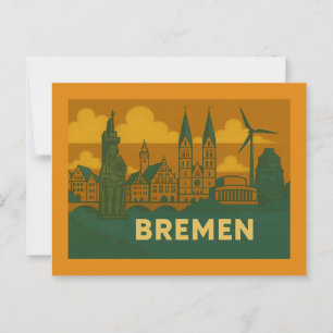 Bremen Deutschland City Art Postkarte