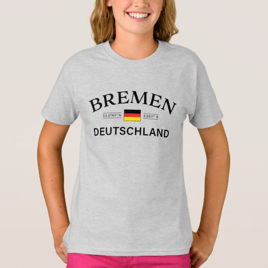 Bremen Deutschland koordiniert deutsche Kinder T-Shirt (Vorderseite)