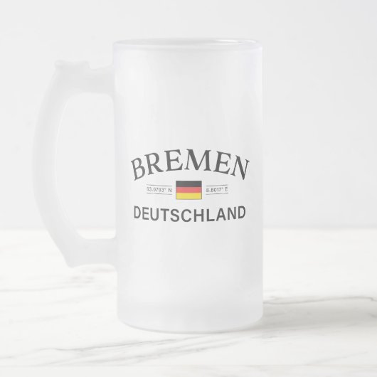 Bremen Deutschland koordiniert Deutschland Mattglas Bierglas (Links)