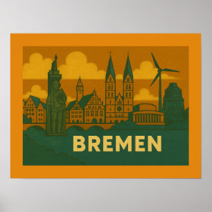 Bremen Deutschland Stadt Kunst Poster