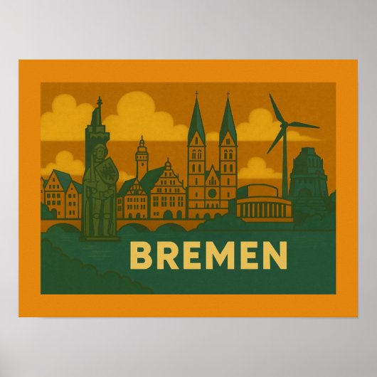 Bremen Deutschland Stadt Kunst Poster (Vorne)