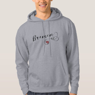 Bremen Heart, Bremen Flag, Deutschland Hoodie