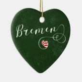Bremen Herz, Weihnachtsbaumschmuck, Deutschland Keramik Ornament (Rechts)
