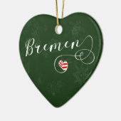 Bremen Herz, Weihnachtsbaumschmuck, Deutschland Keramik Ornament (Links)