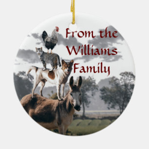 Bremen-Musiker-Spaß-Tier-Geschichte Keramik Ornament