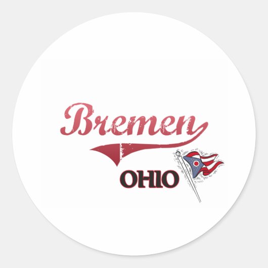 Bremen Ohio City Classic Runder Aufkleber (Vorderseite)