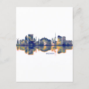 Bremen Skyline Feiertagspostkarte