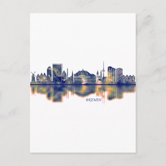 Bremen Skyline Feiertagspostkarte (Vorderseite)