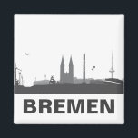 Bremen Skyline Kühlschrank Magnet<br><div class="desc">Praktischer und dekorativer Kühlschrank Magnet. Wählen Sie ihre Wunsch-Größe aus. Verändern Sie die Größe & Position der Bremen Grafik. Oder fügen sie Textelemte hinzu. Gestalten Sie sich selber Ihren Stadt Magneten einfach als Unikat.</div>
