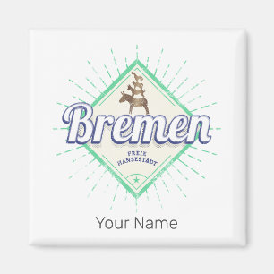 Bremen Stadt Deutschland Retro-Town-Musiker Vintag Magnet