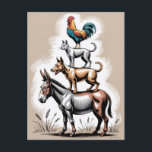 Bremen Town Musicians Statue Deutschland Postkarte<br><div class="desc">Bremen Town Musicians Statue Deutschland Postcard</div>